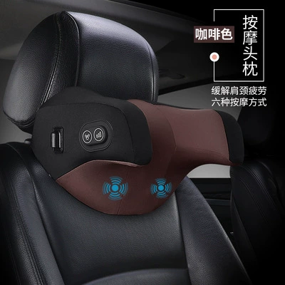 Waist support Neck Pillow, Cushion, Car Seat - massage-model-single-headrest-brown