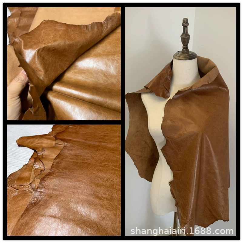 Высокое качество масляный воск ретро коричневый одежда из овчины головной слой овечья кожа оптом слинг с рисунком черепаха трещина кожаная ткань