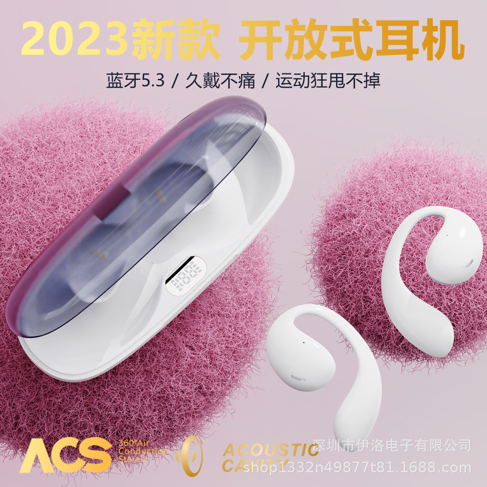 Auriculares inalámbricos Bluetooth con gancho para la oreja, conducción ósea, no intrauditivos, adecuados para deportes, no se caen, alta calidad de sonido, batería de larga duración, venta al por mayor