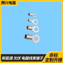 RNB2‑10 紫铜裸端子 无护套圆形冷压端头 M10孔电工线缆接线铜耳