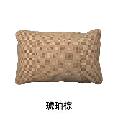 Suitable for Aito M9 Car Lumbar Support, Leather Lumbar Cushion for Car and Home Use, Same Model as M7/M8, Car Interior Accessory for Long Sitting (Waist support) - exclusive-to-wenjie-amber-brown-same-style-leather-lumbar-support-in-mall-1-piece