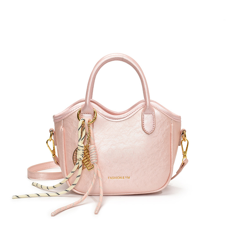 2025 nuevo bolso de mensajero casual de todo fósforo de moda, bolso de cubo portátil exquisito de alta gama, bolso de hombro de estilo occidental brillante