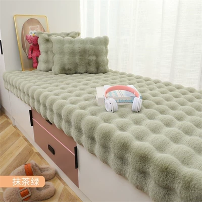 Room Rug, Full-Cover Commercial Carpet, Same: Car Carpet - matcha-green-bubble-fleece-1550g-plush-60cm-wide-x-160cm-long-non-slip-backing