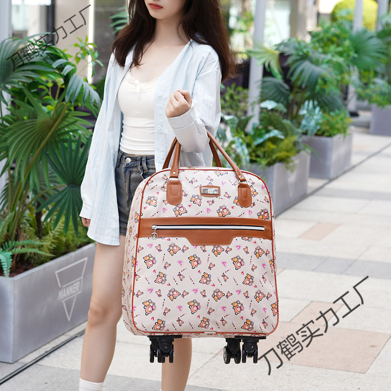 Bolsa de viaje de tracción ligera portátil de viaje corto de viaje de negocios de gran capacidad de embarque bolsa de embarque rueda universal caja flexible con ruedas