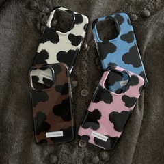 ins韩风小众奶牛纹适用iPhone17Pro苹果16promax手机壳15双层14女