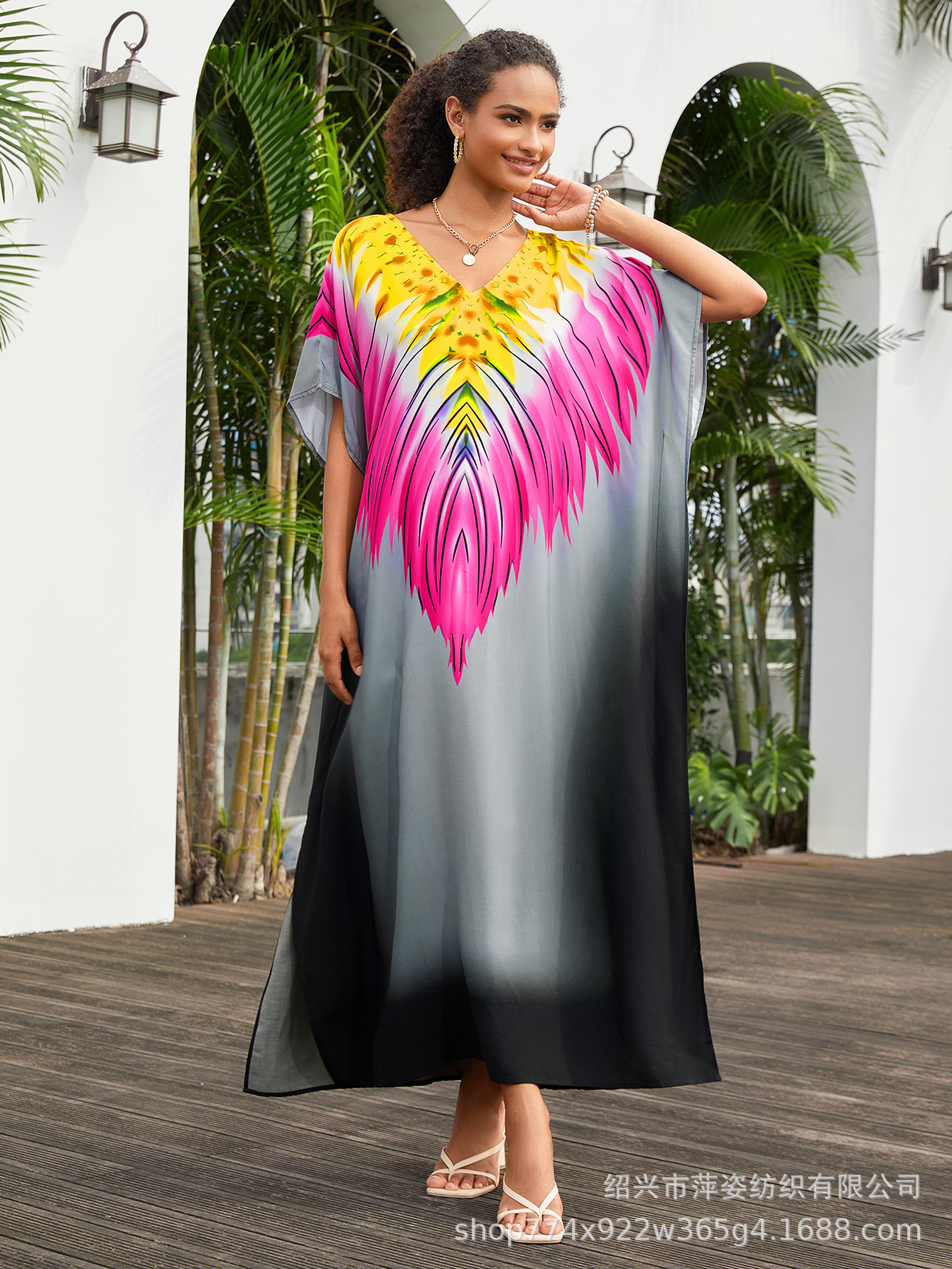 Camisas de playa de algodón impresas bikini camiseta de baño camiseta de vacaciones suelta ropa transfronteriza amazona