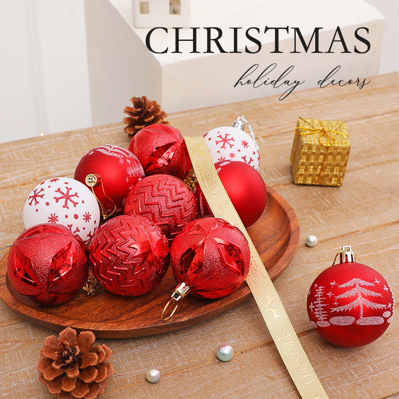 Amazon explosión 8cm / 24pcs decoraciones navideñas de forma especial colgantes de navidad colgantes al por mayor