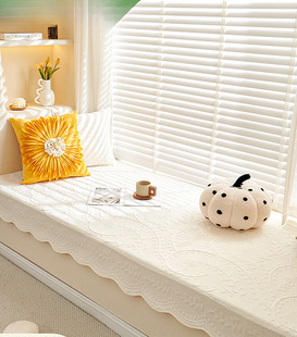Cream Style Smooth Bay Window Mat Window Sill Mat Universal Balcony Non-Slip Cushion Light Luxury High-End Cover Cloth Mat for All Seasons