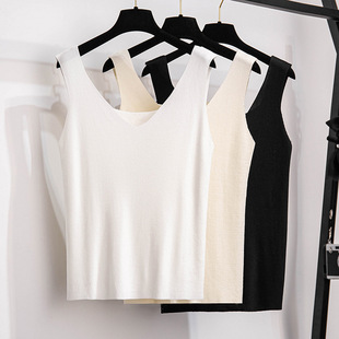 Large size women's ice silk knitted condole belt summer fat mm inside slim vest base thin shirt 200/300kg