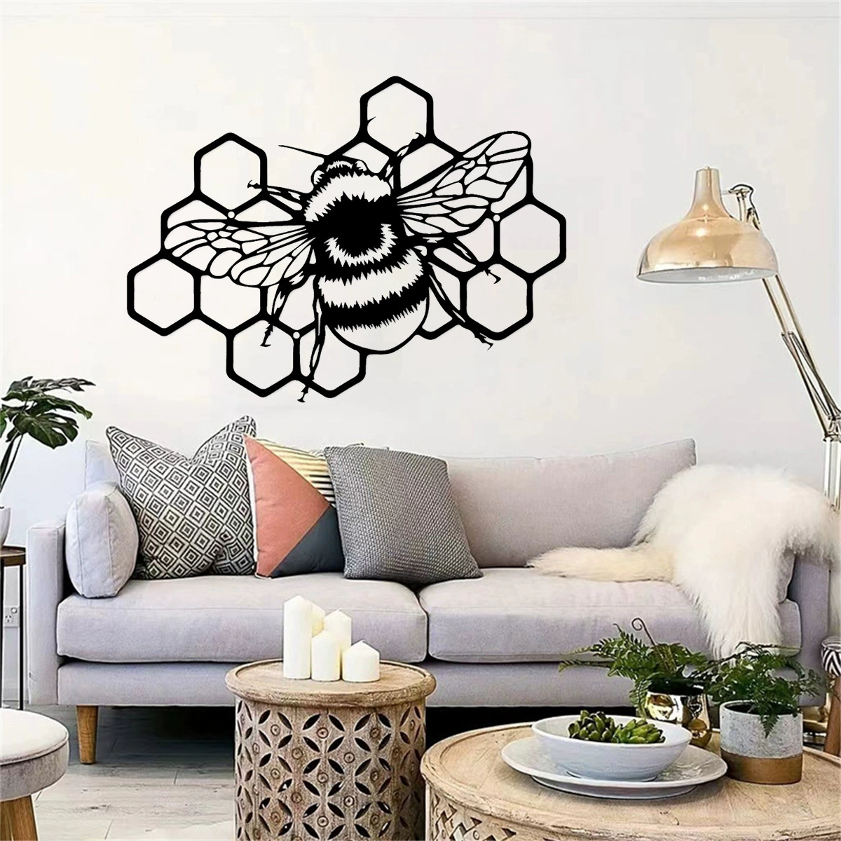 Железные поделки, трансграничные эксклюзивные полные услуги, популярные на Amazon, металлические силуэты пчел, украшения для дома и улицы