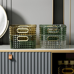 Light Luxury Desk Cosmetics Storage Box Acrylic Vanity Face Mask Skincare Accessories Coffee Table Snack Storage Basket