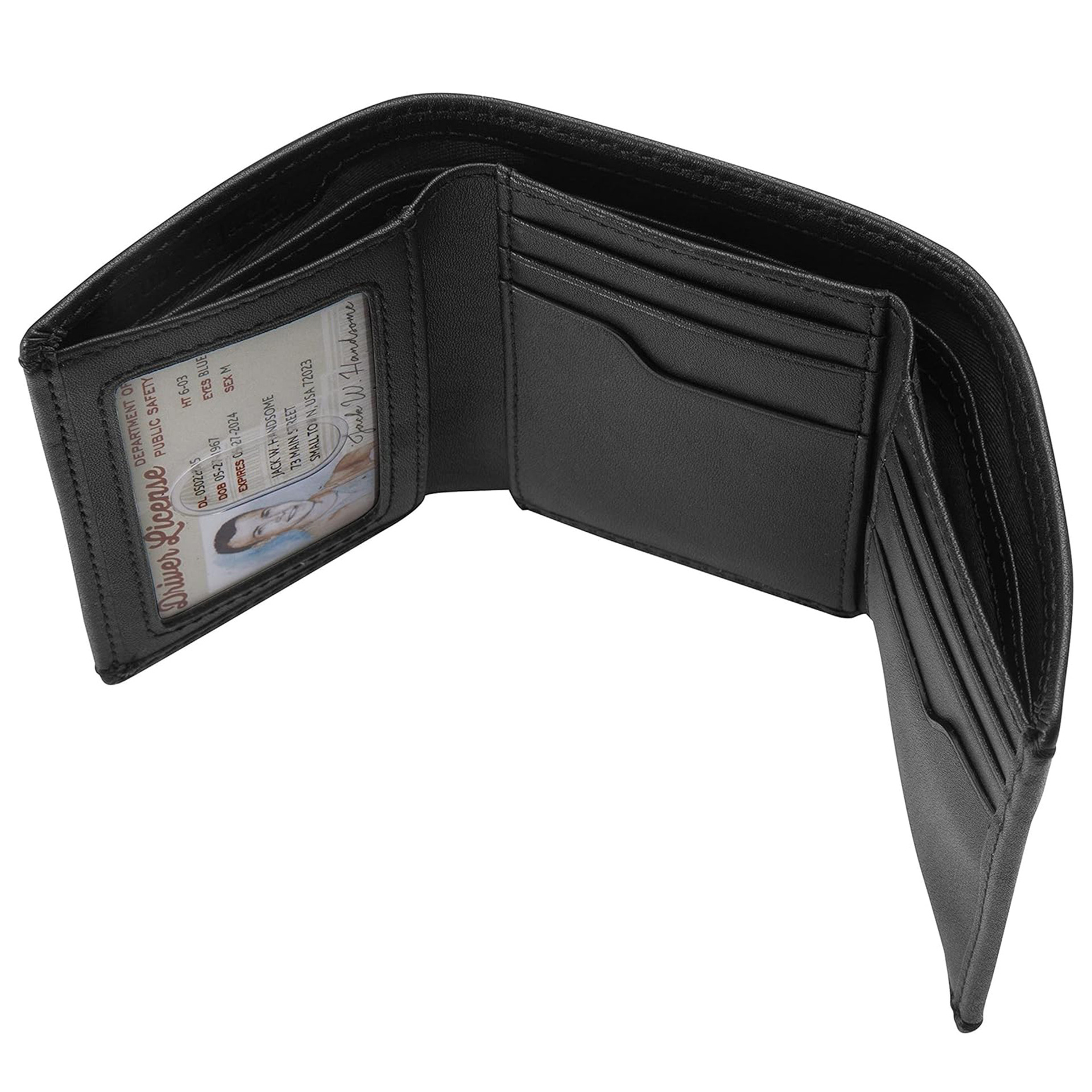 Amazon RFID antirrobo cepillo de cuero cartera multi tarjeta tres plegables cartera de cuero portátil multifuncional cartera de negocios