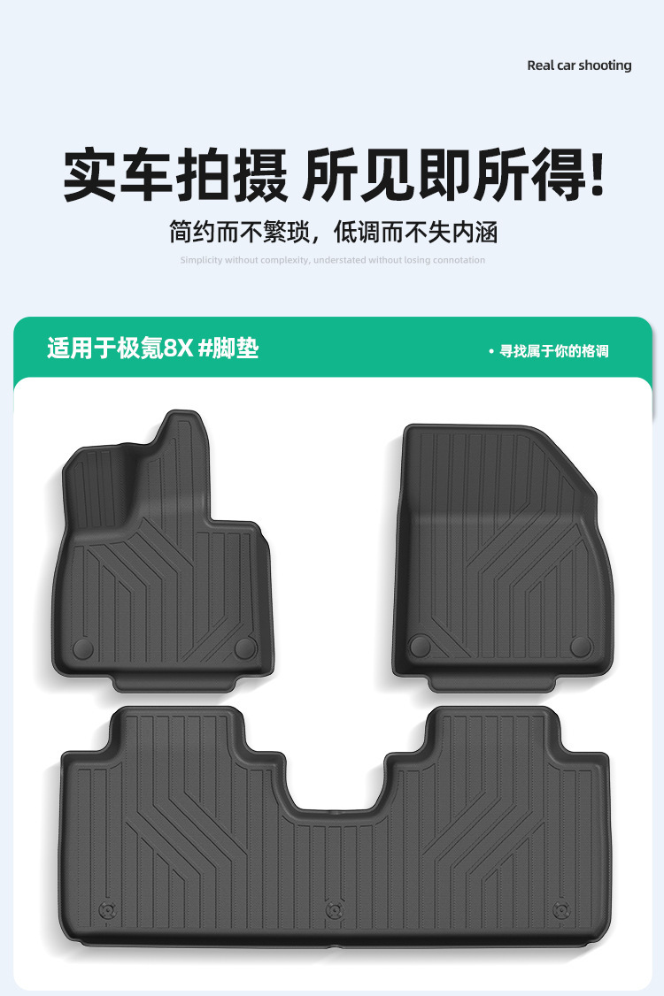 Suitable for 2026 Model Zeekr 8X Car Floor Mats, Tpe Floor Mats, Special Car-Specific Waterproof, Dirt-Resistant, Eco-Friendly Trunk Mat