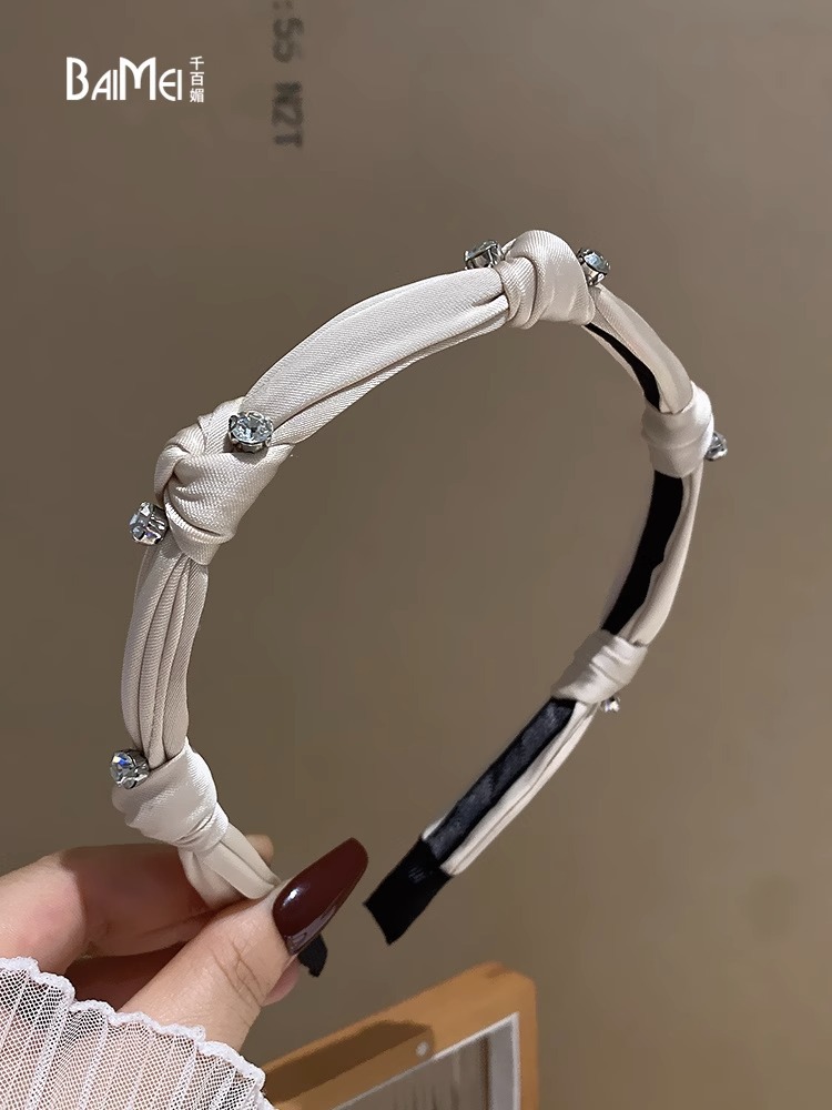 Corea del Sur nuevo rhinestone de alta calidad anudado diadema elegante retro francés tocado moda todo partido horquilla para las mujeres