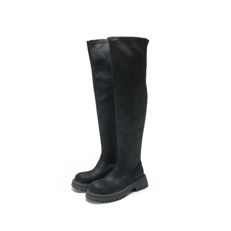 Elastic high boots platform, fitted