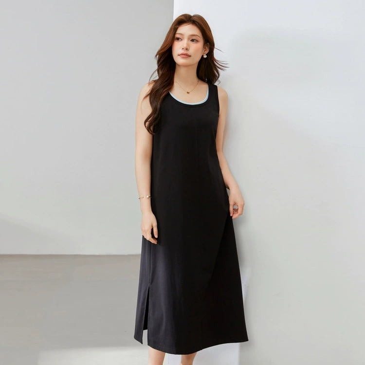 [Удобное минималистское вязаное платье с ребро] Felly Show Женская толстая mm2025 летний новый стиль