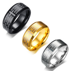 Stainless steel ring Titanium steel ring Men's cross-border trade accessories jewelry Laser metal accessories R-364