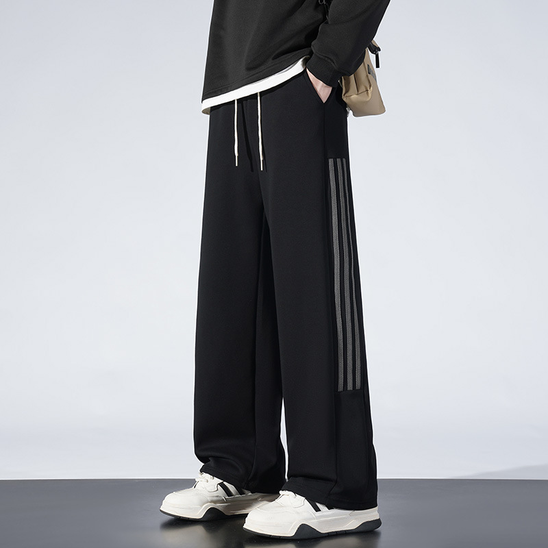WASSUPNEST ヘビーウェイトコットン スポーツパンツ メンズ 秋冬 ジョガーパンツ メンズ アメリカンスタイル ルーズフィット スウェットパンツ トレンド カジュアルパンツ