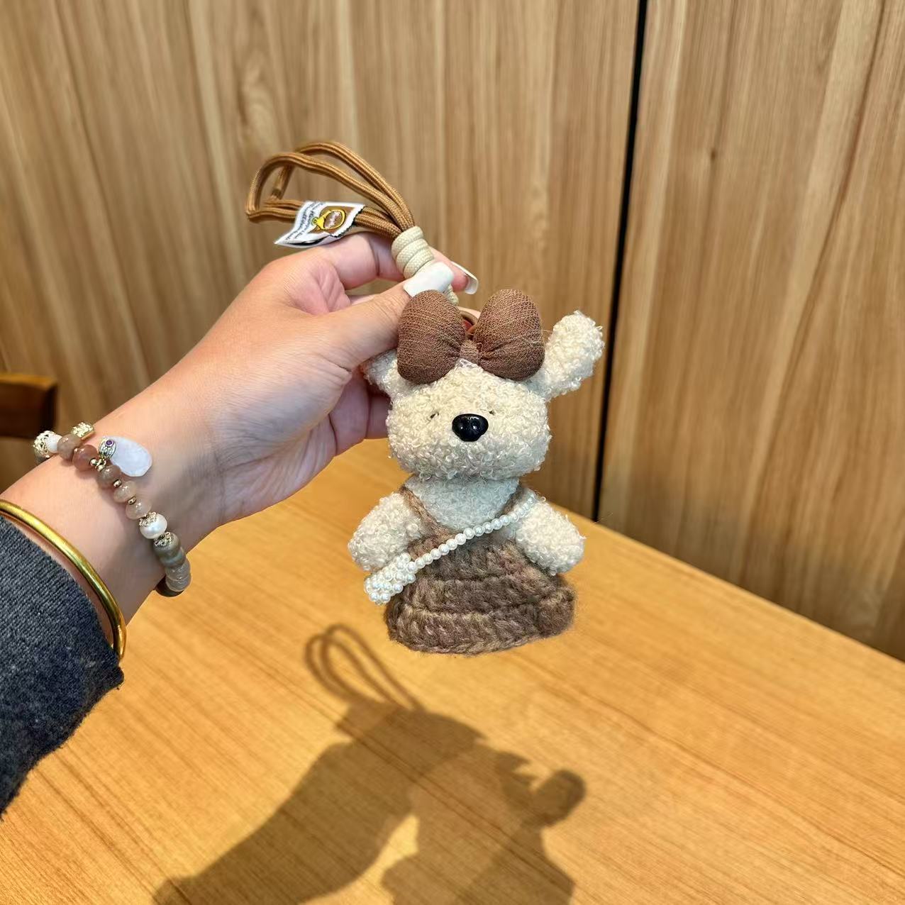 Coreano de color cuerdas de peluche osos colgantes juguetes hechos a mano bolsos muñecas colgantes muñecas colgantes teléfonos móviles viento dulce y fresco