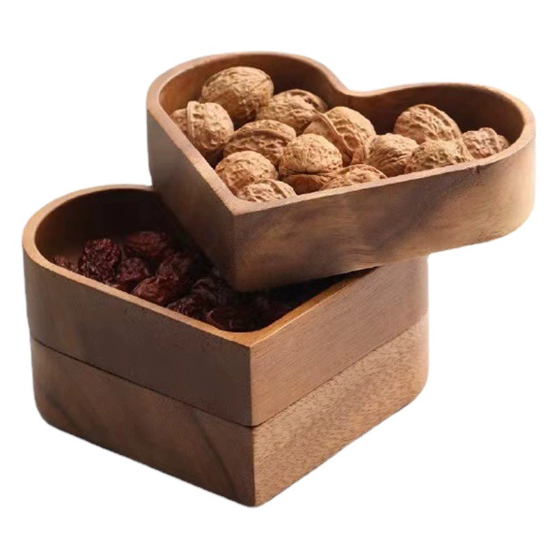 Деревянный поднос в форме сердца для пасхальной вечеринки, для сухофруктов, семечек, чая, закусок