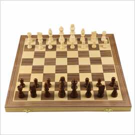 爆款胡桃木棋盘实木磁性双王后国际象棋亚马逊现货批发送入门指导