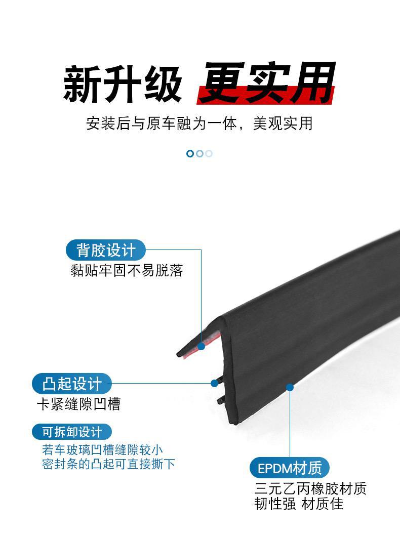 Leapcar Series Window Seals, Car Side Window Glass Gaps, Waterproof, Dustproof, Anti-Sound and Vibration-Proof, Door Mute