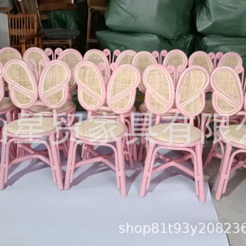 Xingmao Wholesale Baby Dining Chair Home Use Pure Natural Real Rattan Chair Outdoor Party Children's Stool Wedding Chair