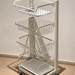 白色系厨房置物架小推车家用多层蔬菜架水果架家居好物落地储物架
