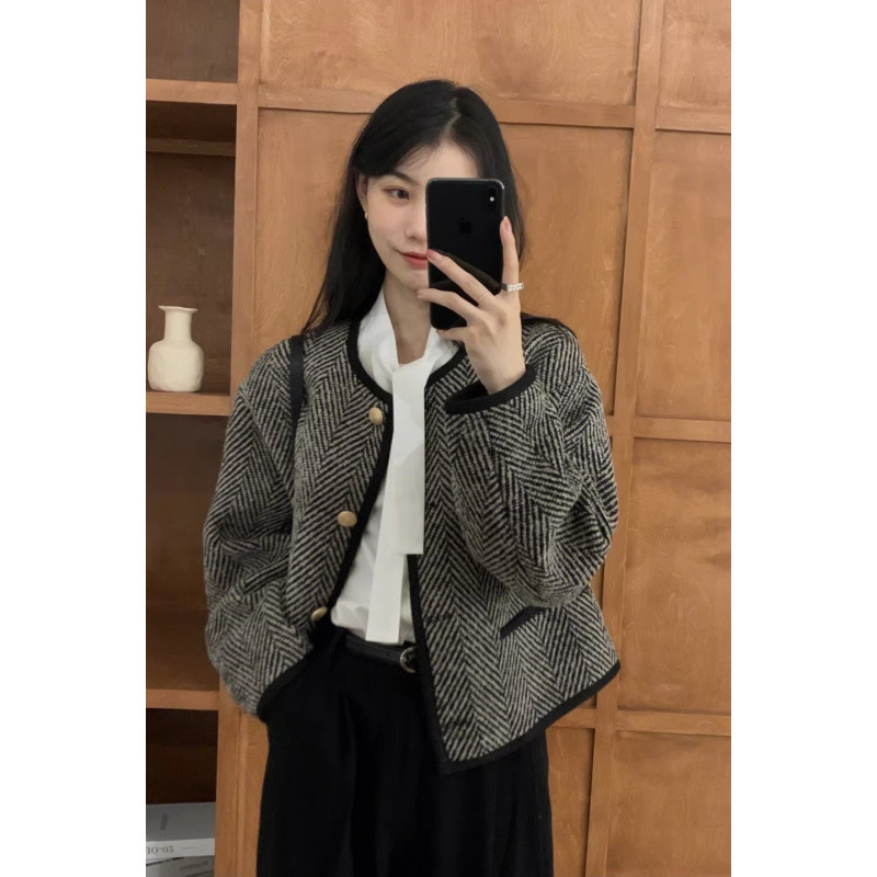 French Retro Style Jacket for Women, Spring Style, High-End, Trendy, Slim-Fit, Short Jacket, Cardigan, Top for Spring