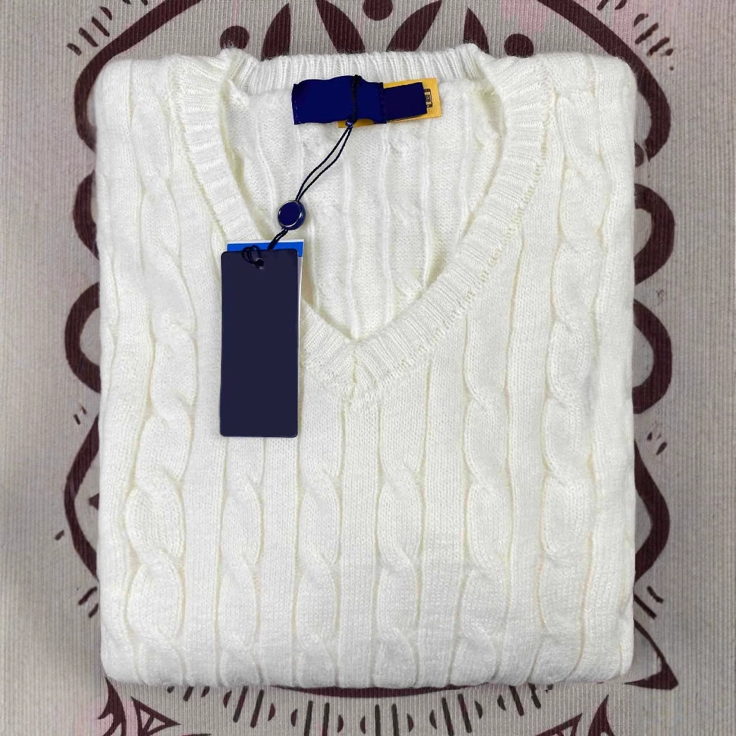 Реальные фотографии RL Rlaf Po со логотипом V-водолазкой женский пуловер женский трикотаж может подметать свитер осенью и зимой