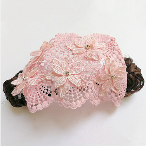 Baby lace headband infant care door hair net Korean version princess head flower bangs baby girl wig headdress