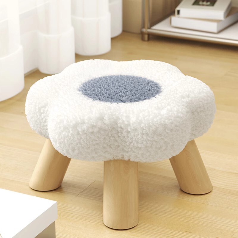 Soft-Feel Small Stool for Home Living Room, High-End Low Stool, Small Chair, Shoe-Changing Stool, Small Bench, Creative Sitting Stool, Cushion for Children