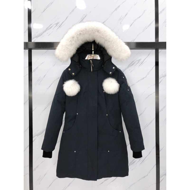 Moose Scissors Women's Chen Dutong Same Style Winter Cold-Proof Warm Outdoor Parka down Jacket with Fox Fur Collar
