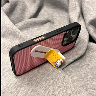 Cartoon Katie Push-Pull Band-Aid Holder Mobile Phone Case Adhesive Internet Celebrity Soft Glue Desktop Ring Mobile Phone Holder for Women