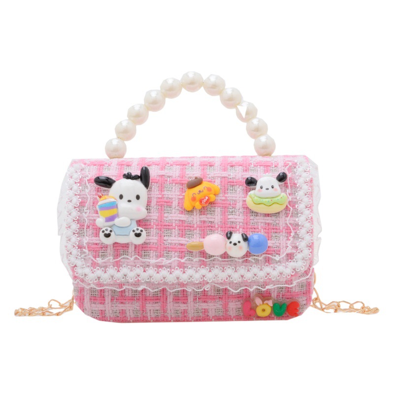 Moda Chanel estilo del todo-fósforo de los niños bolsa de moda de las mujeres de la Tela Escocesa pequeña bolsa cuadrada simple de dibujos animados bebé accesorios bolso bolsa