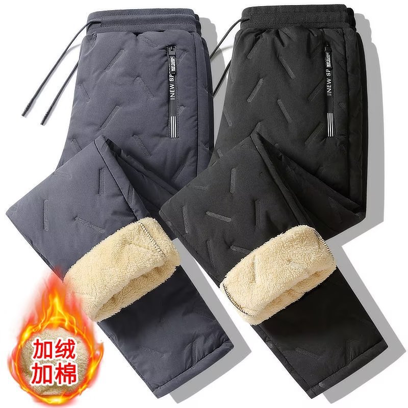 Pantalones casuales invierno para hombre 2025 nuevo estilo más pantalones calientes de terciopelo Pantalones de lana de cordero súper gruesos Northeast menos 40 grados