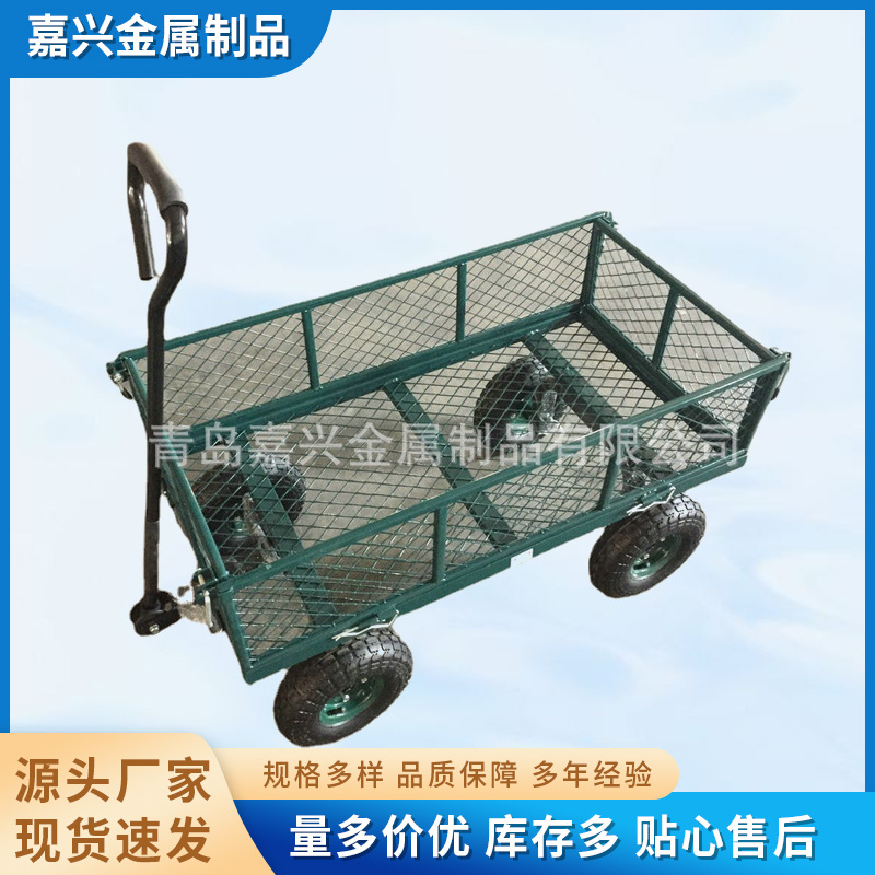 厂家直供网车工具车 山东四轮两层网车物流网格手板推车厂家批发