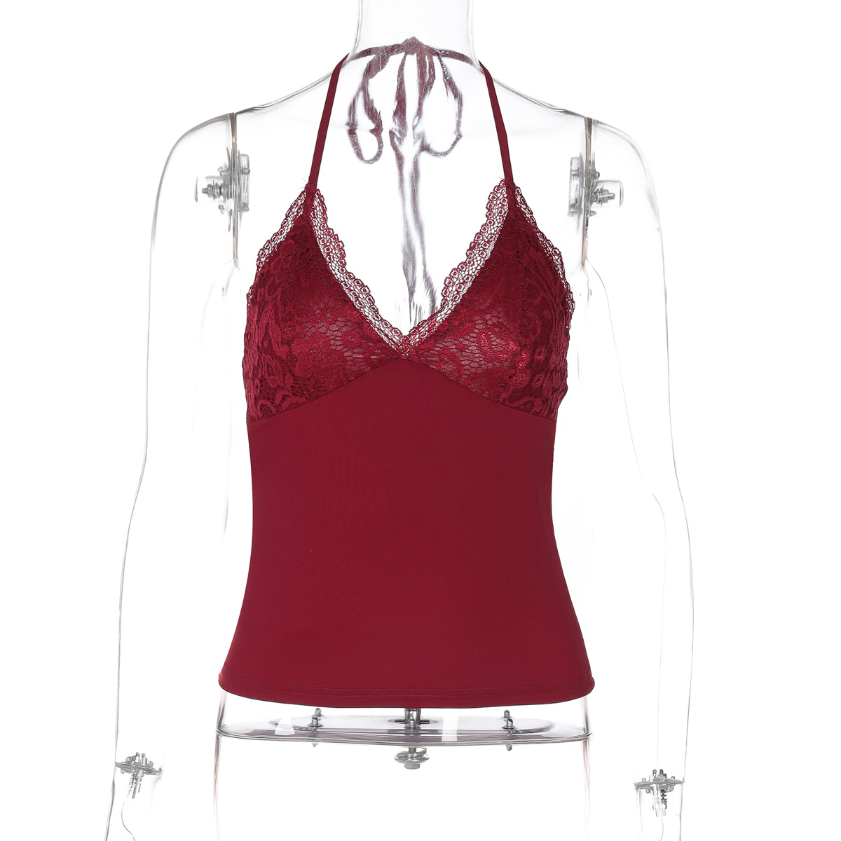 Women's Clothing Women's Lace Trim Backless Strapless Bralette Vest Fashionable Sexy Style Autumn For Formal & Casual For Women_ecoleips.com