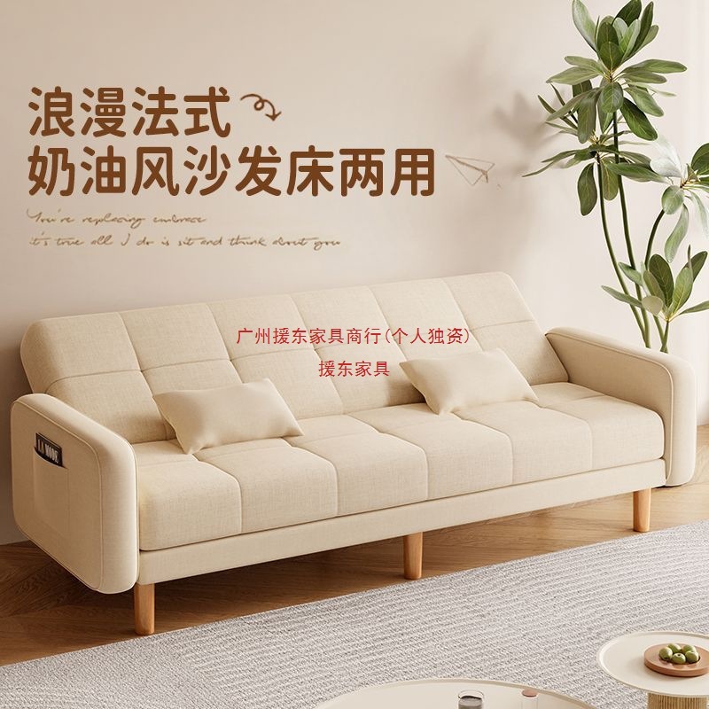 Sofa Small Apartment Living Room Home 2025 New Simple Modern Three-Person Rental Dual-Purpose Folding Sofa Bed