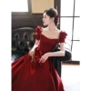 Burgundy, long, mid-length