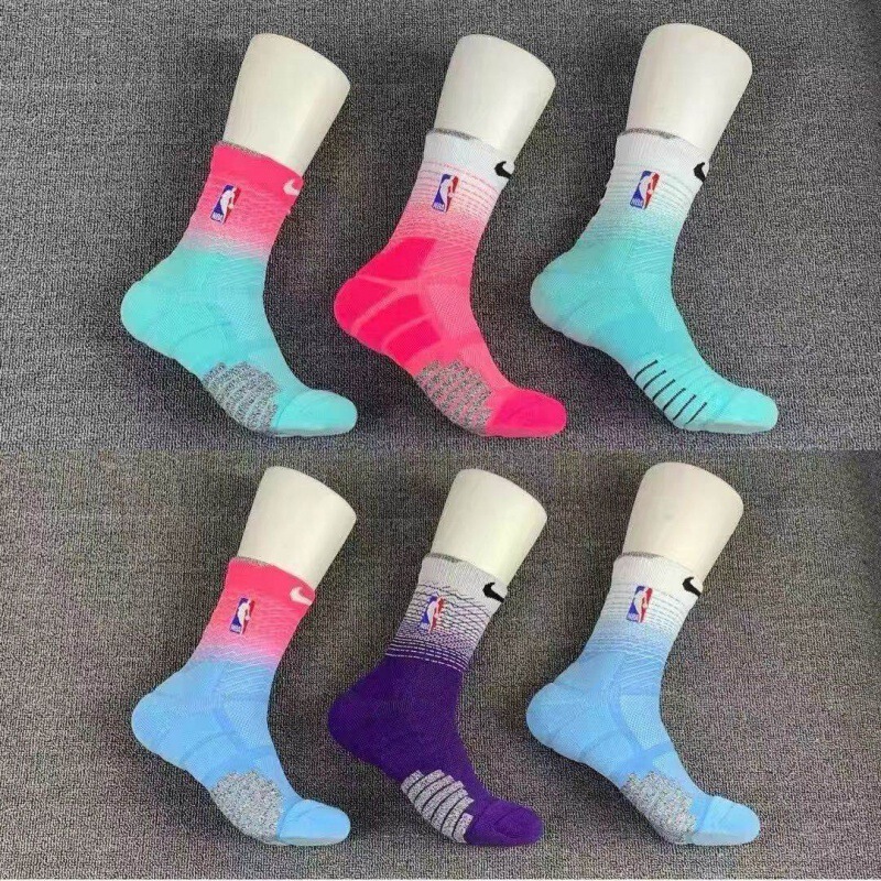 Wholesale Team Gradient Color Nba Basketball Elite Socks Mid-High Breathable Sweat-Absorbent Thickeneded Towel Bottom Professional Practice Wholesale Team Gradient Color Nba Basketball Elite Socks Mid-High Breathable Sweat-Absorbent Thickeneded Towel Bottom Professional Practice