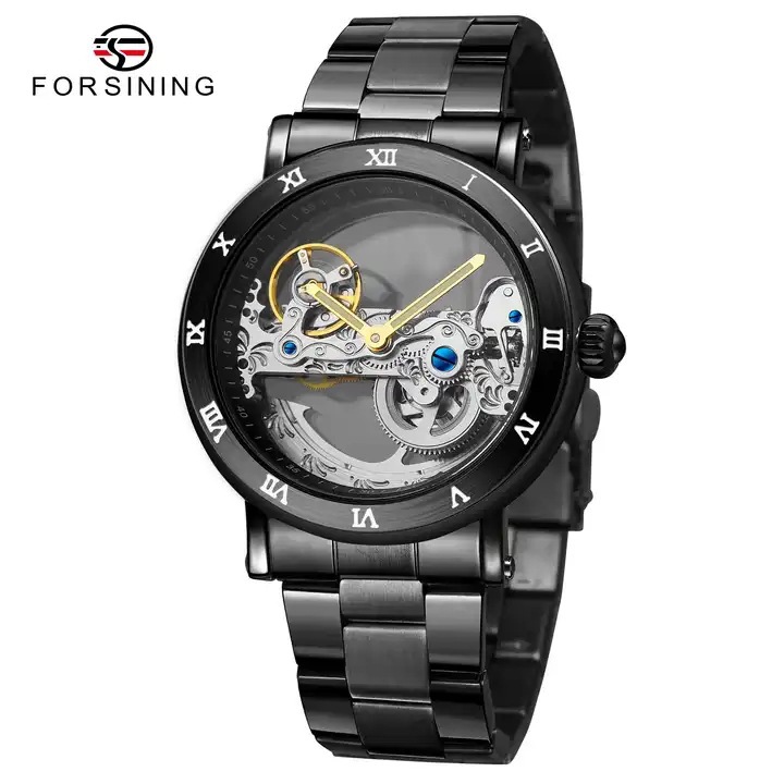 Fusini forsining Fashion Double-sided Hollow Watch Carved Movement Automatic Mechanical Watch_voghion.com