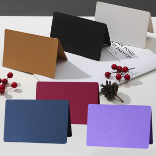 Blank Folded Card Hand-painted Graffiti 300g Cowhide White and Black Card Foldableing Greeting Card Simple Word Card Gift Card