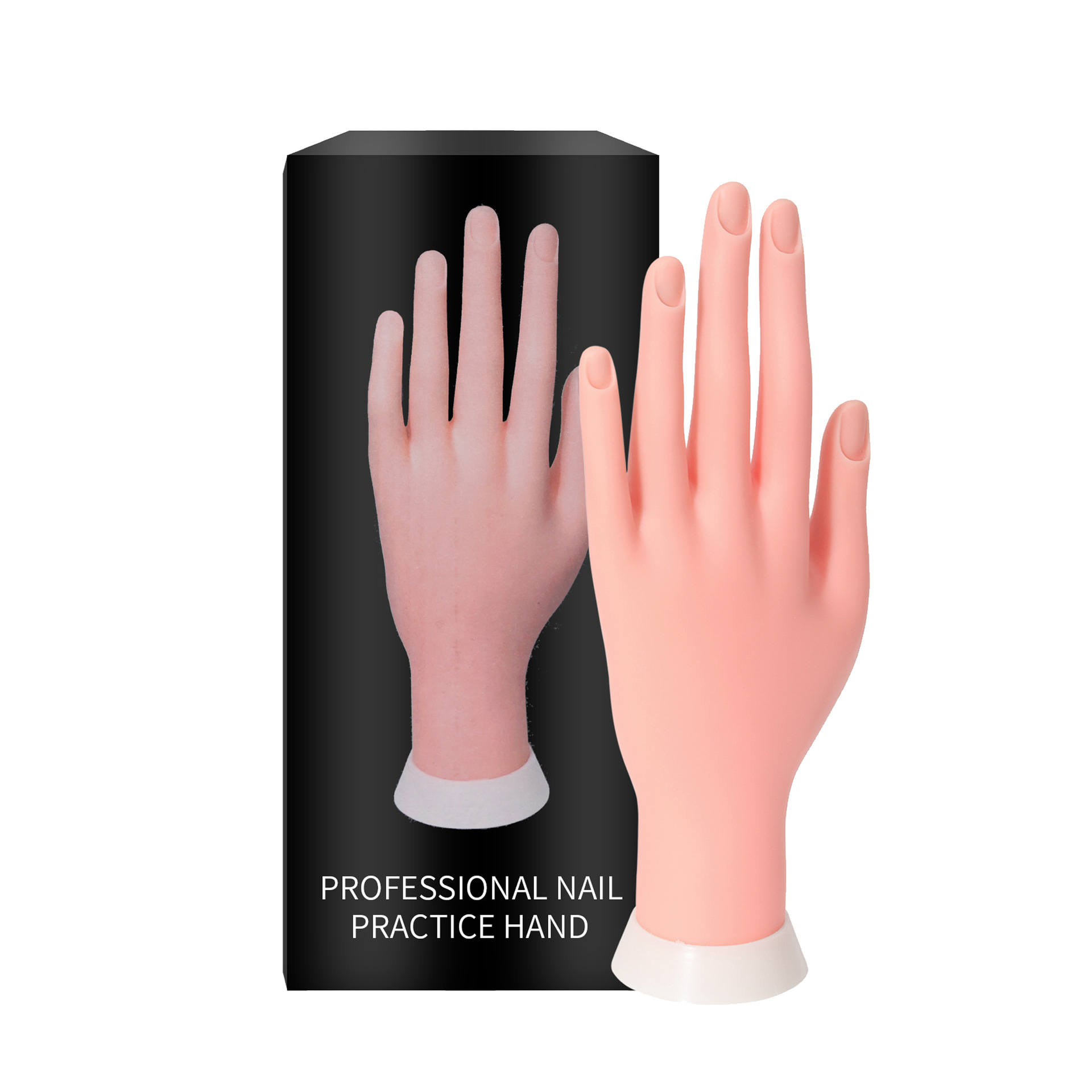 Práctica de Arte de uñas modelo de mano falsa simulación modelo de pantalla de mano dedo posicionamiento móvil flexible se puede insertar pieza de clavo