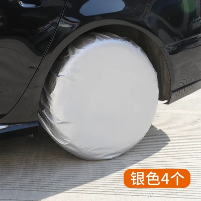 Universal Spare Tire Cover, Spare wheel cover - silver-set-of-4