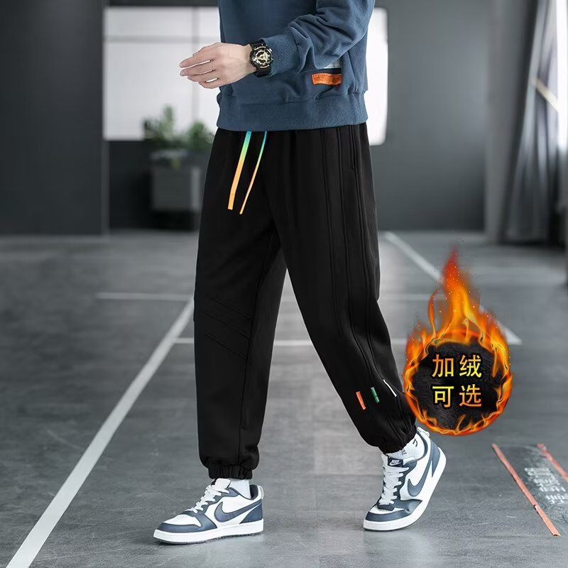 2024 otoño nueva marca nacional de moda con pantalones deportivos para hombres tendencia de la calle principal pantalones de gofres casuales sueltos marea