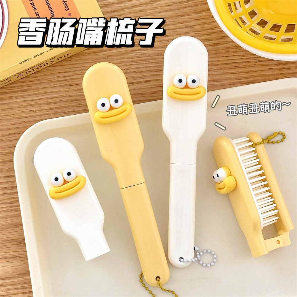 Divertidos peines plegables de boca grande lindos mini dientes suaves para llevar peines de peluquería para estudiantes flequillo peines pequeños al por mayor