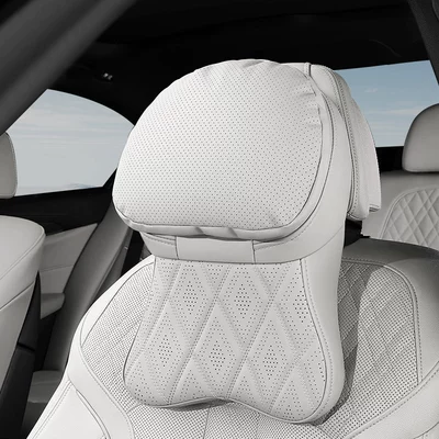 Buick Car Pillow, Headrest - ideal-white-perforated-double-core-headrest-1-pack