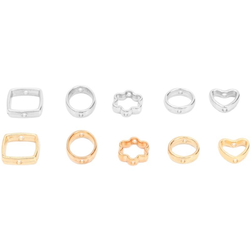 50 Plastic Cut Out Shaped Spacer Beads and Round Bead Accessories Handmade DIY Homemade Bracelet Necklace Tassel Earrings Material