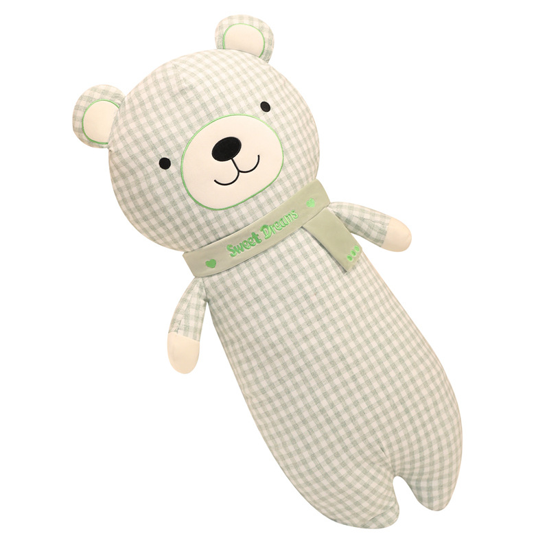 Bufandas de dibujos animados osos dormidos almohada de brazo largo dormitorio piernas de sujeción lateral almohada de cama almohada de cama almohada tela desmontable